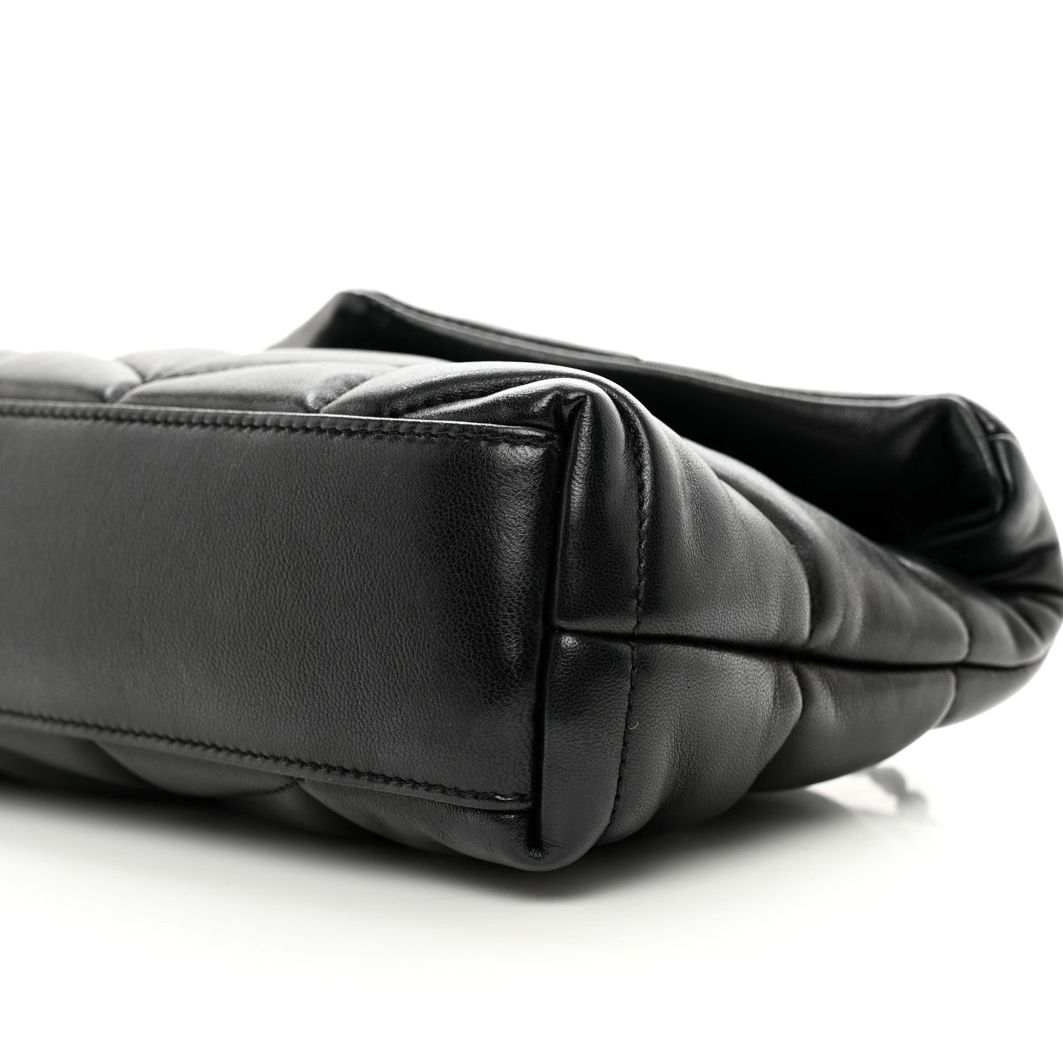 Saint Laurent Lambskin Quilted Toy Loulou Puffer Monogram Monochrome Chain Satchel Black 10 of 10