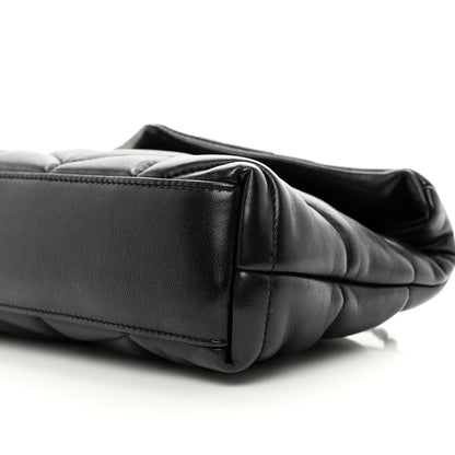 Saint Laurent Lambskin Quilted Toy Loulou Puffer Monogram Monochrome Chain Satchel Black 10 of 10