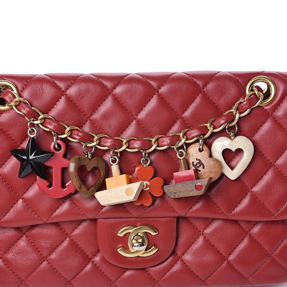 Chanel Lambskin Quilted Medium Cruise Charm Flap Red 10 of 10