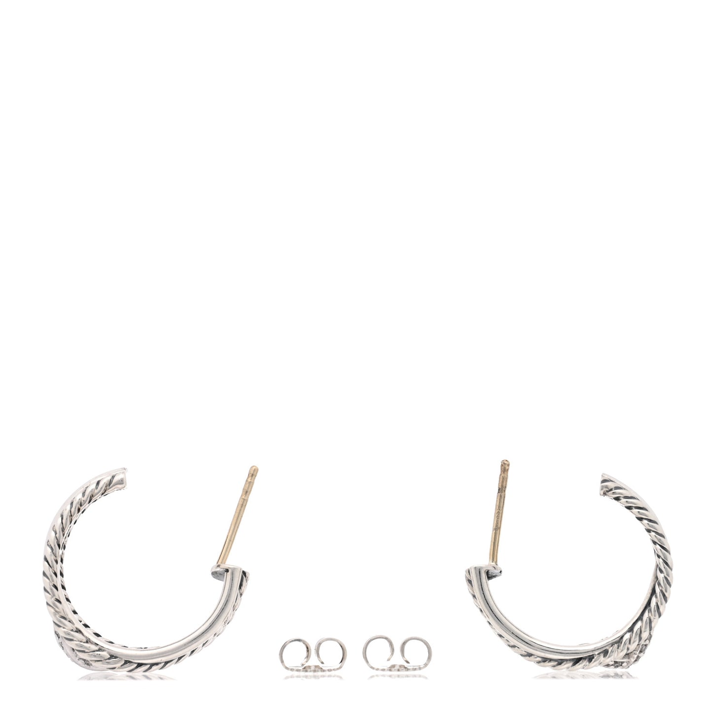 Sterling Silver Diamond Crossover X Earrings
