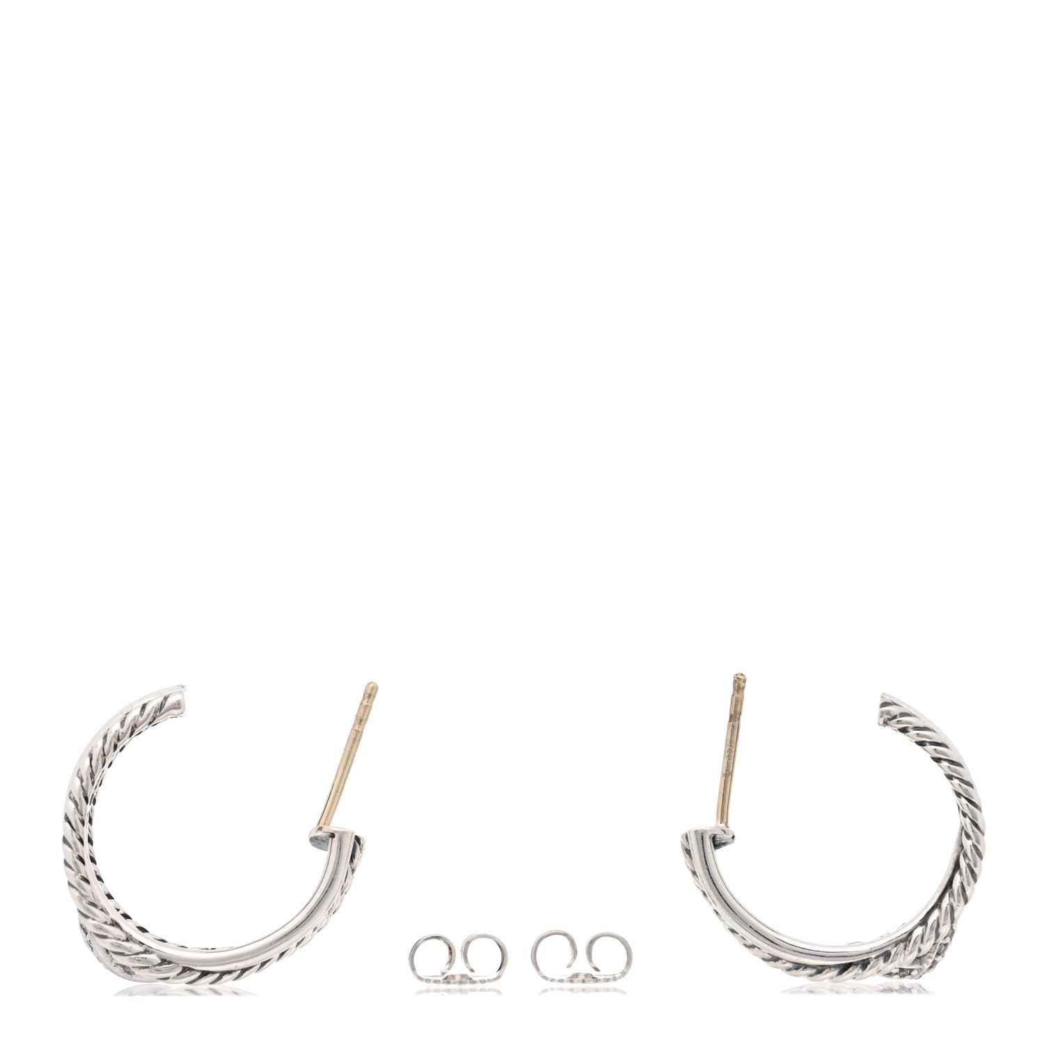 David Yurman Sterling Silver Diamond Crossover X Earrings 3 of 5