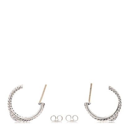 David Yurman Sterling Silver Diamond Crossover X Earrings 3 of 5