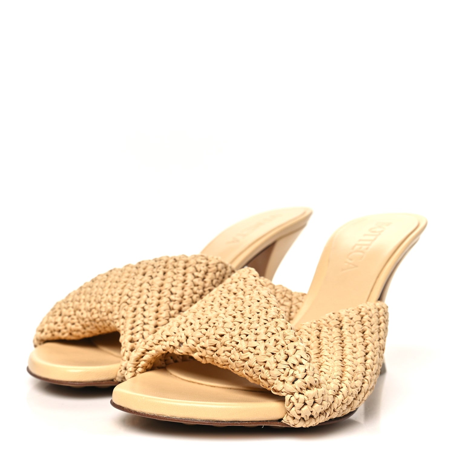 Bottega Veneta Raffia Blink Mule Sandals 39.5 Natural 4 of 8