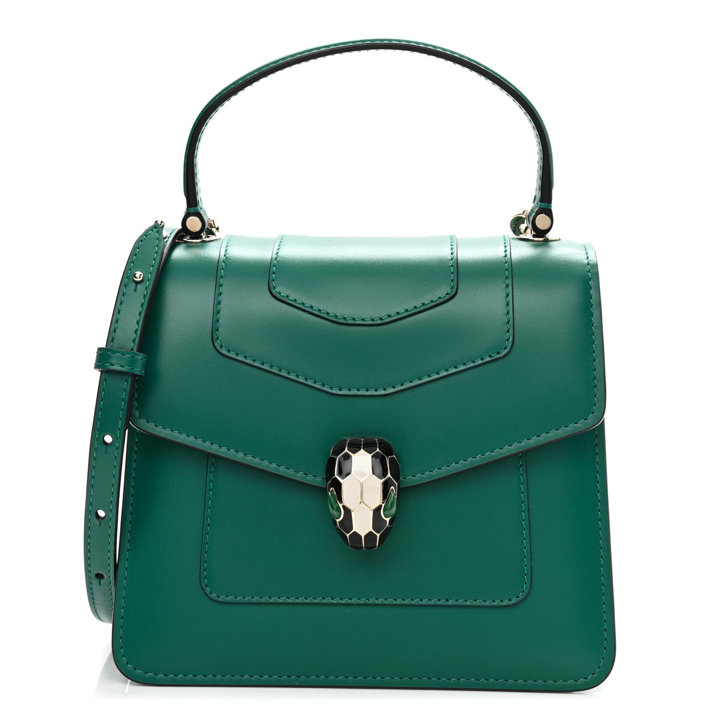 Bulgari Calfskin Serpenti Forever Top Handle Emerald Green 1 of 10