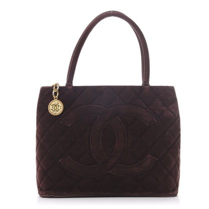 Chanel Velvet Quilted Medallion Tote Brown 1 of 12