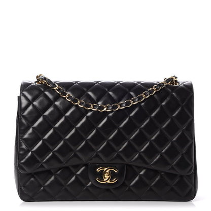 Chanel Lambskin Quilted Maxi Double Flap Black 1 of 8