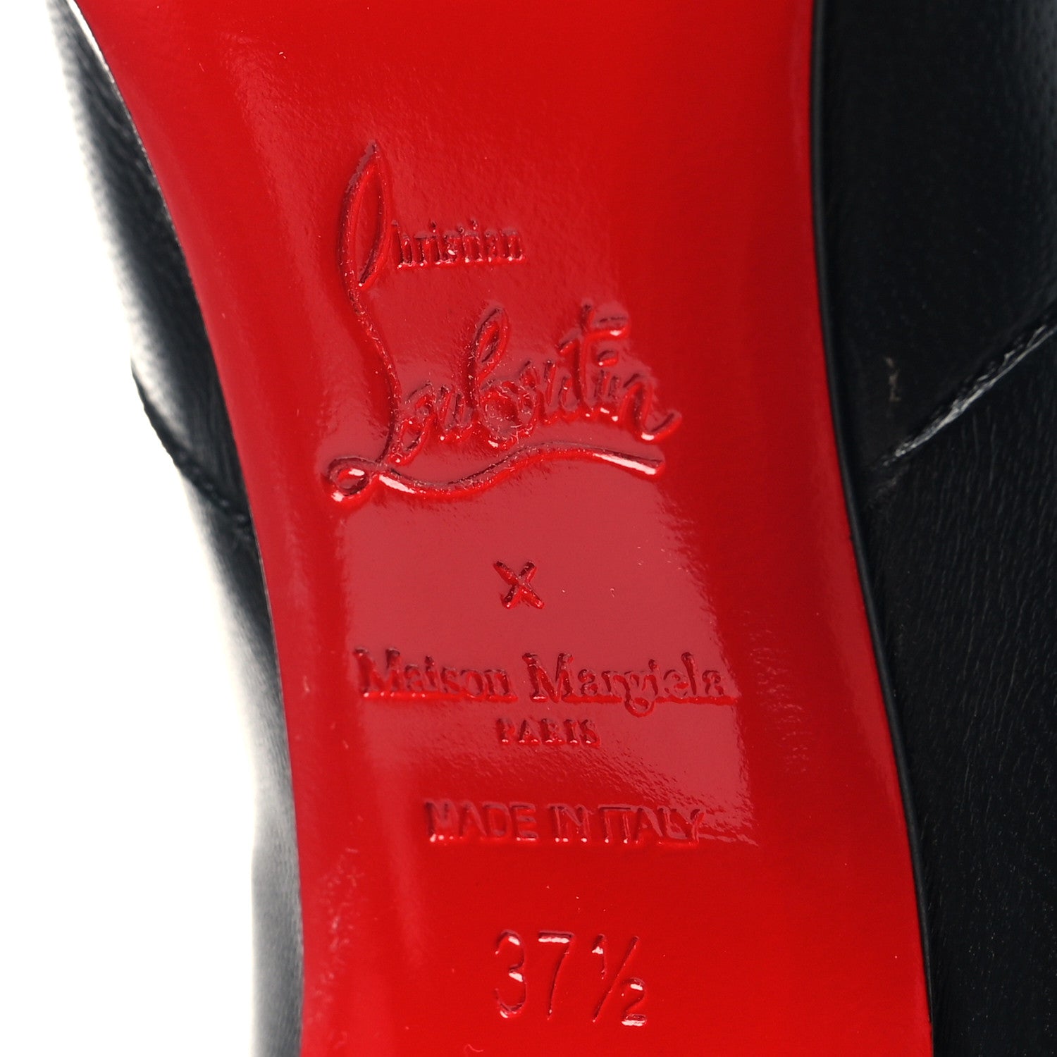 Christian Louboutin X MAISON MARGIELA Nappa Xrismarteen 100 Knee High Boots 37.5 Black 6 of 7