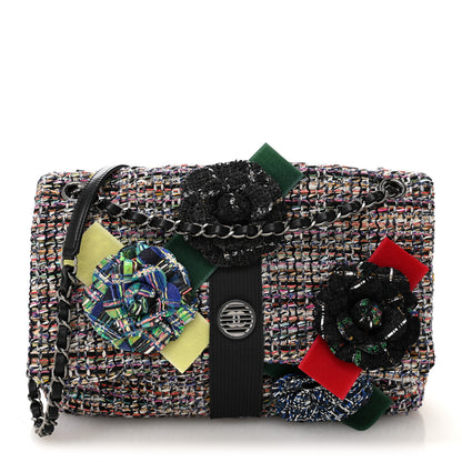 Chanel Tweed Camellia Flap Bag Multicolor 1 of 10