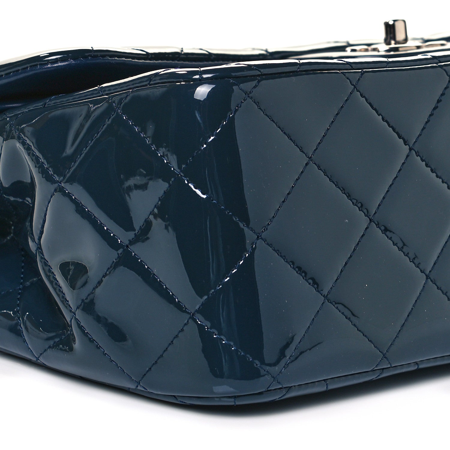 Chanel Patent Quilted Jumbo Double Flap Navy 8 of 12