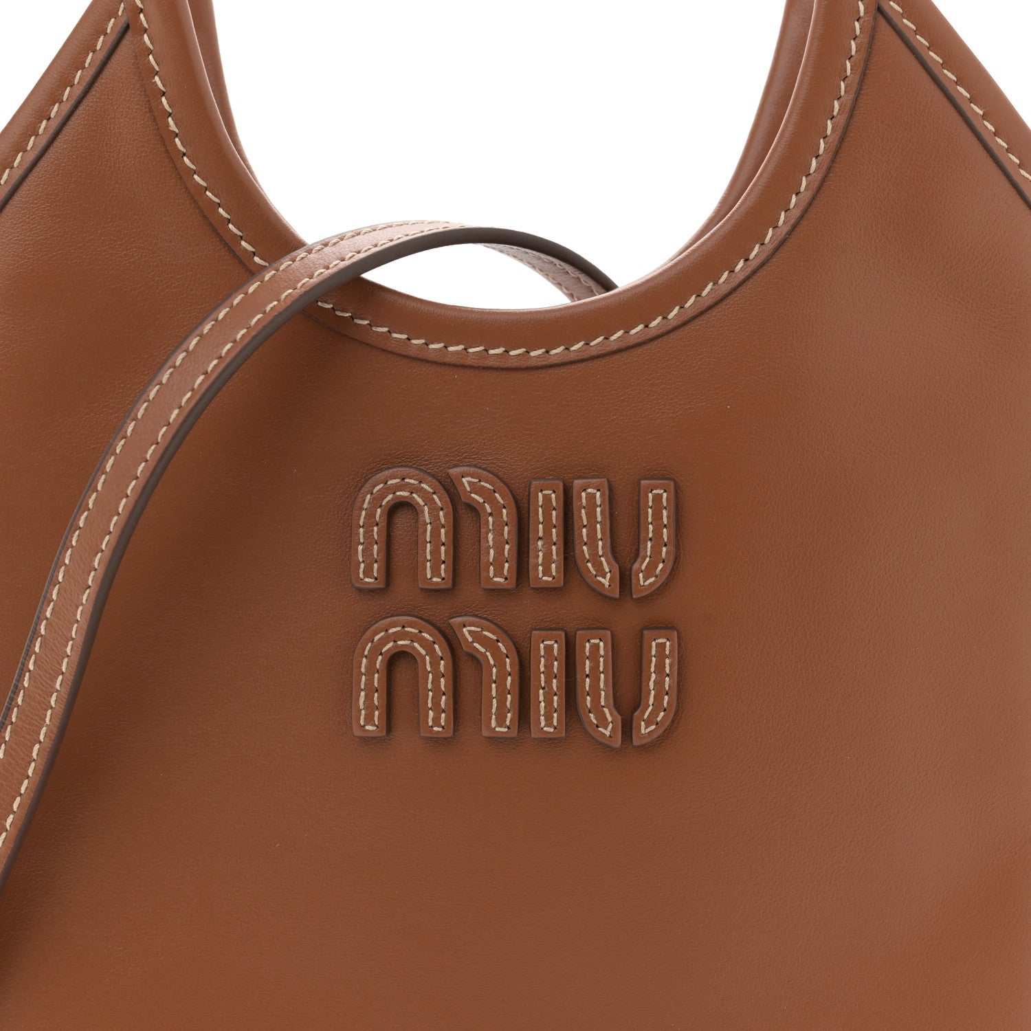 Miu Miu Nappa Mini Ivy Bag Cognac 7 of 10