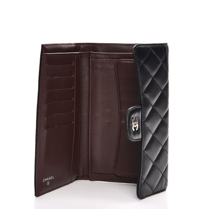 Chanel Lambskin Quilted Large Flap Wallet Black 5 of 10