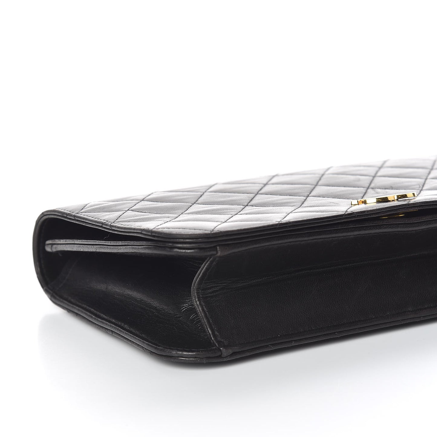 Lambskin Quilted Small Single Flap Black