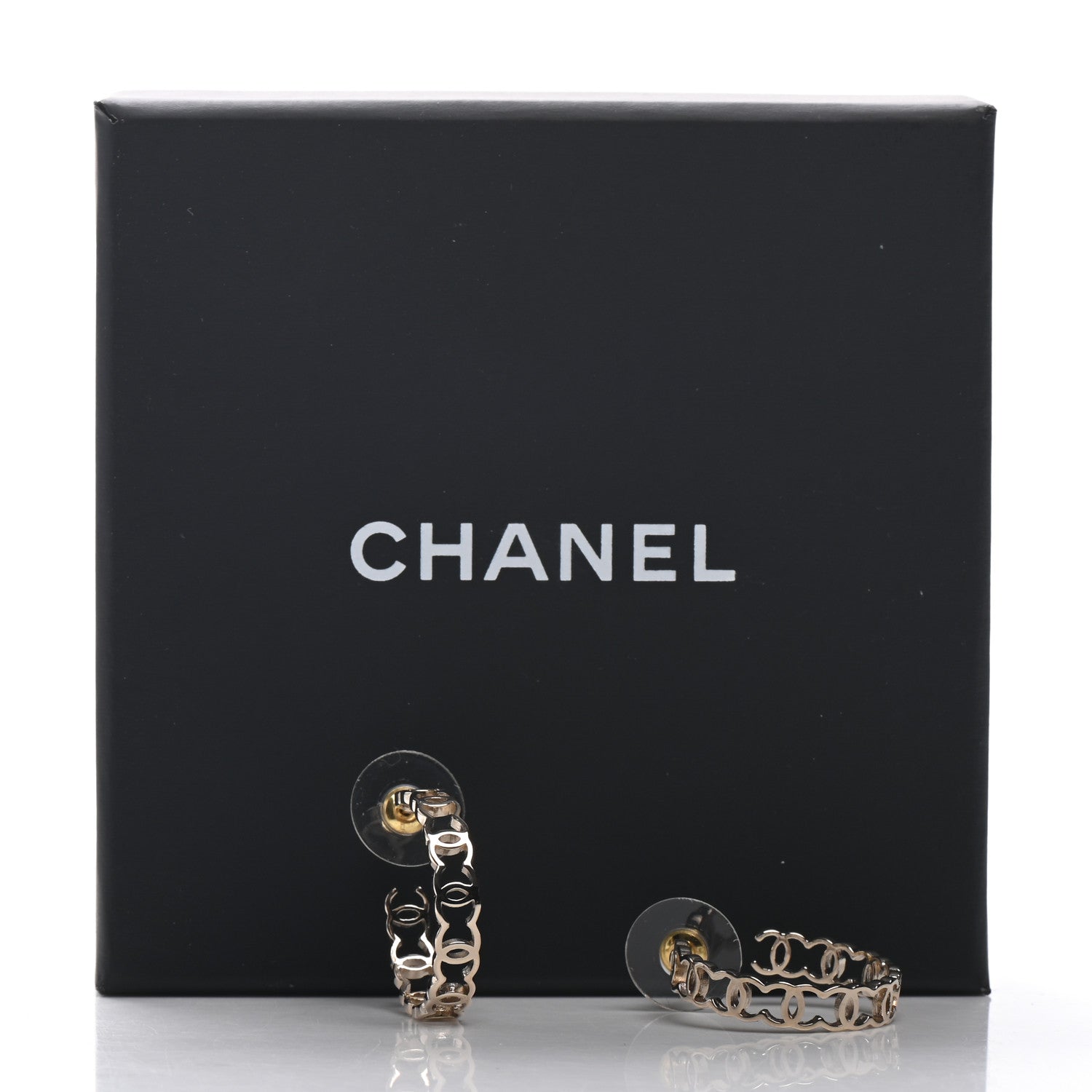 Chanel Metal CC Hoop Earrings Gold 5 of 5