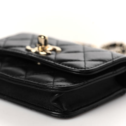 Chanel Lambskin Quilted Trendy CC Card Holder On Chain Black 10 of 11