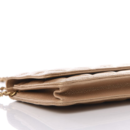 Chanel Pearly Caviar Quilted Wallet On Chain WOC Gold 8 of 10