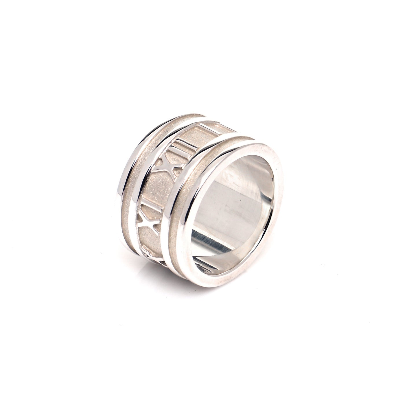 Sterling Silver Atlas 12mm Band Ring 50 5.5