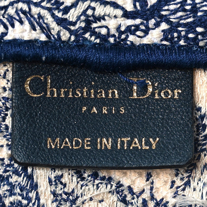 Christian Dior Canvas Embroidered Medium Dioriviera Toile De Jouy Book Tote Blue 6 of 9