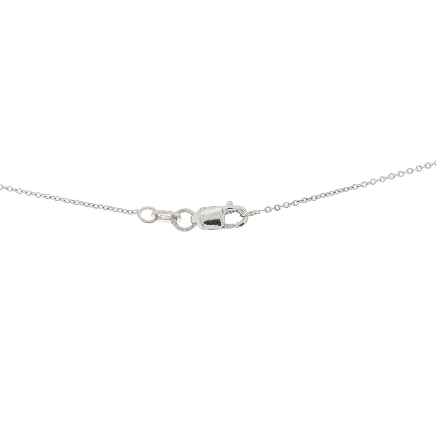 18K White Gold Diamond Tiny Treasures Tennis Racket Pendant Necklace