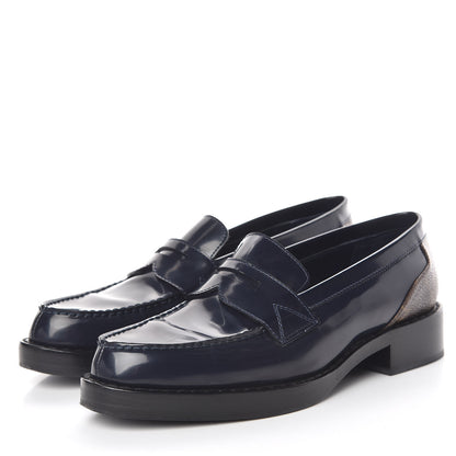 Louis Vuitton Monogram Patent Academy Flat Loafers 36 Navy 3 of 13
