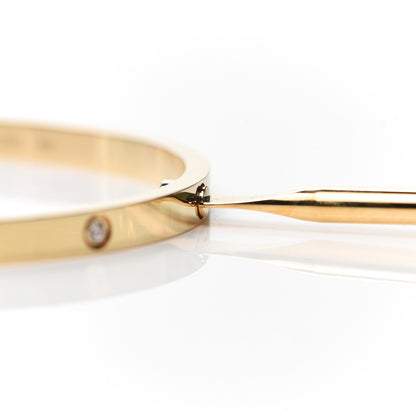 Cartier 18K Yellow Gold 6 Diamond Small LOVE Bracelet 18 5 of 8