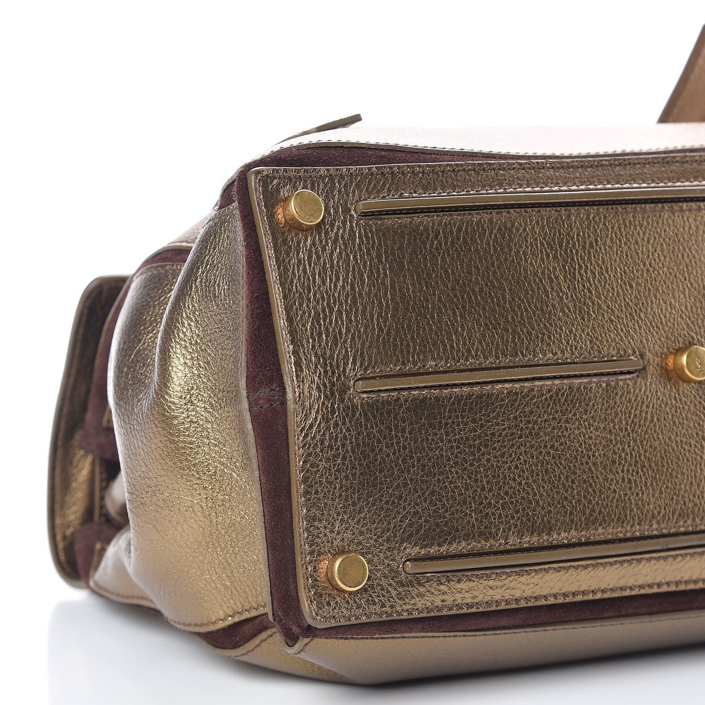 Calfskin Suede Medium Muse Two Bronze