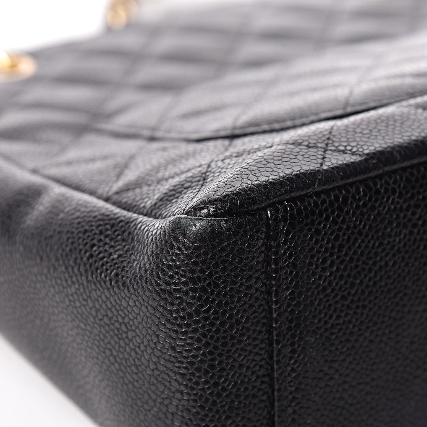 Caviar Quilted Petit Shopping Tote PST Black