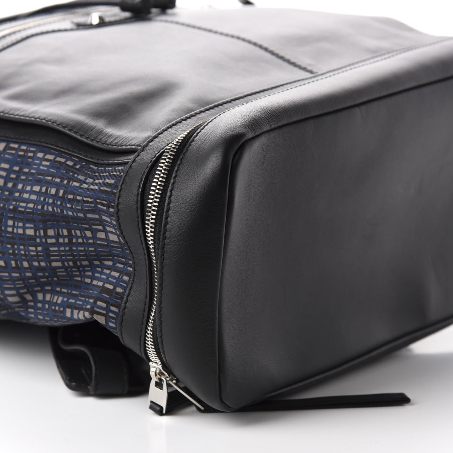 Nylon Calfskin Classic Silver Hardware Traveler Backpack Dark Night