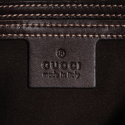 Gucci GG Plus Monogram Medium Double Buckle Flap Messenger Bag Beige Dark Brown 6 of 7