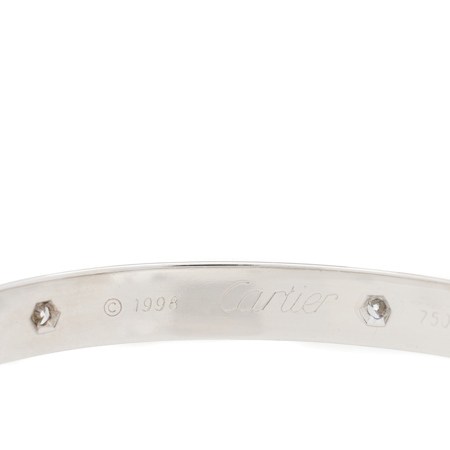 18K White Gold 6 Diamond LOVE Bracelet 16