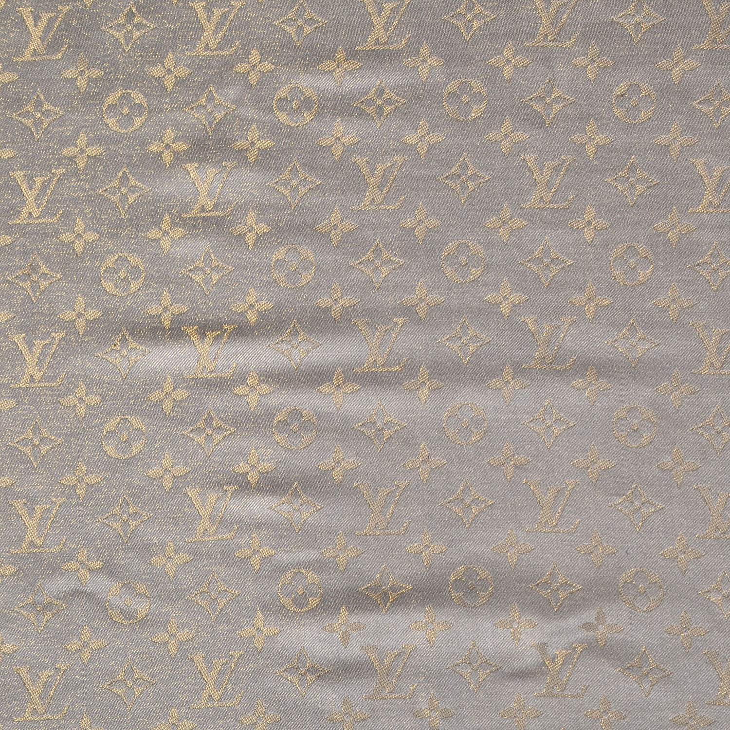 Louis Vuitton Silk Lurex Wool Monogram Shine Shawl Beige 1 of 5