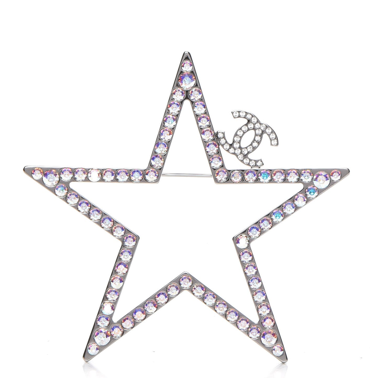Ruthenium Crystal Star CC Brooch