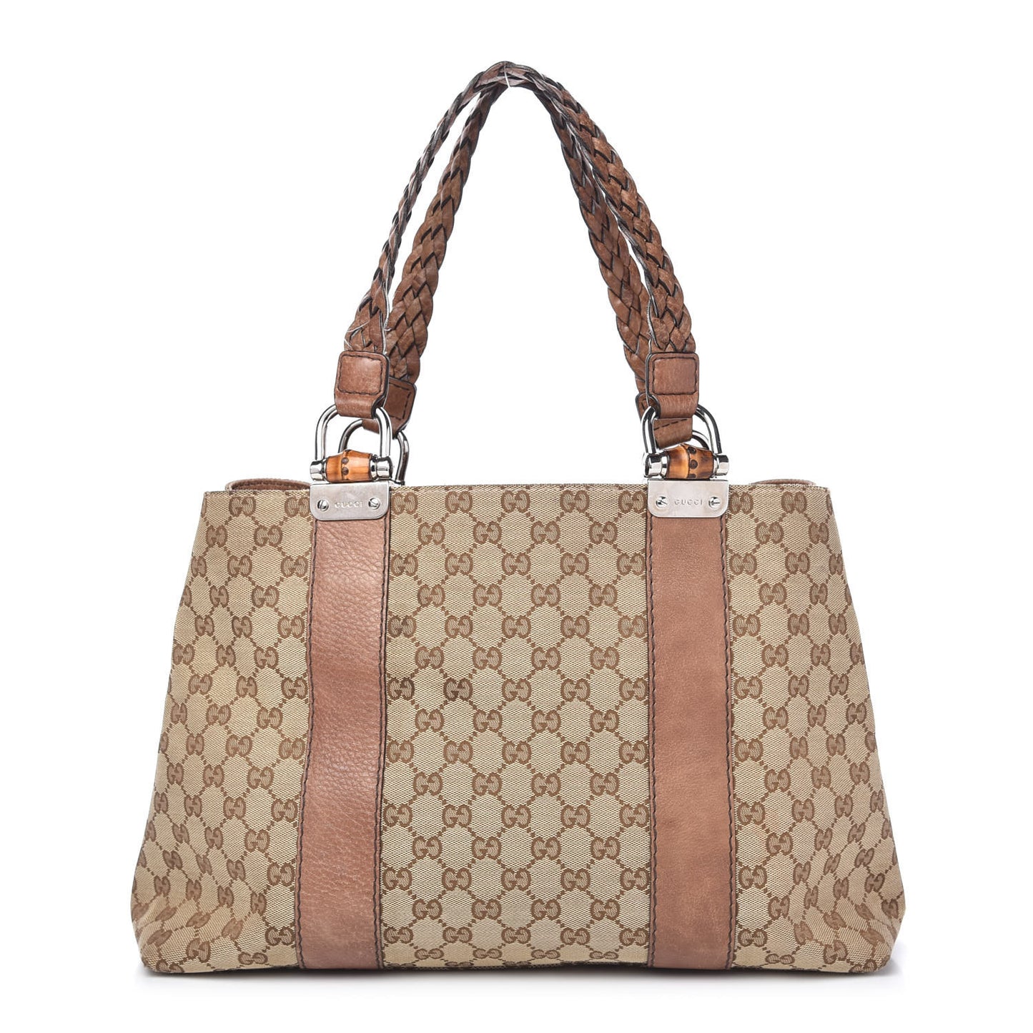 Monogram Medium Bamboo Bar Tote Brown