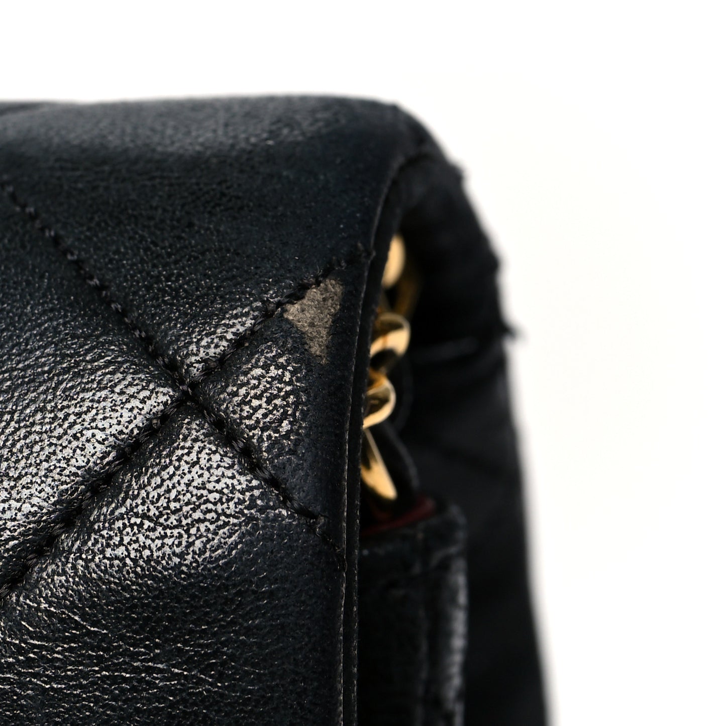 Lambskin Quilted Medium Double Flap Black