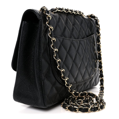 Chanel Caviar Quilted Jumbo Single Flap Black 3 of 11