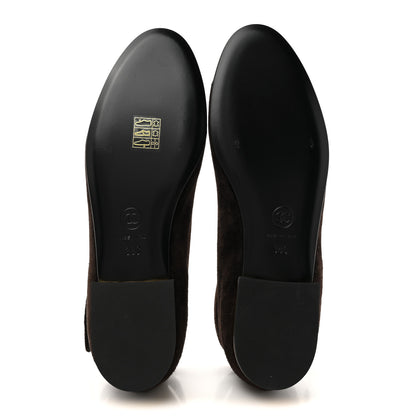 Chanel Suede Patent Cap Toe CC Mary Jane Flats 38 Dark Brown Black 6 of 10