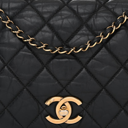 Chanel Aged Calfskin Quilted Medium Pondichery Flap Black 11 of 14