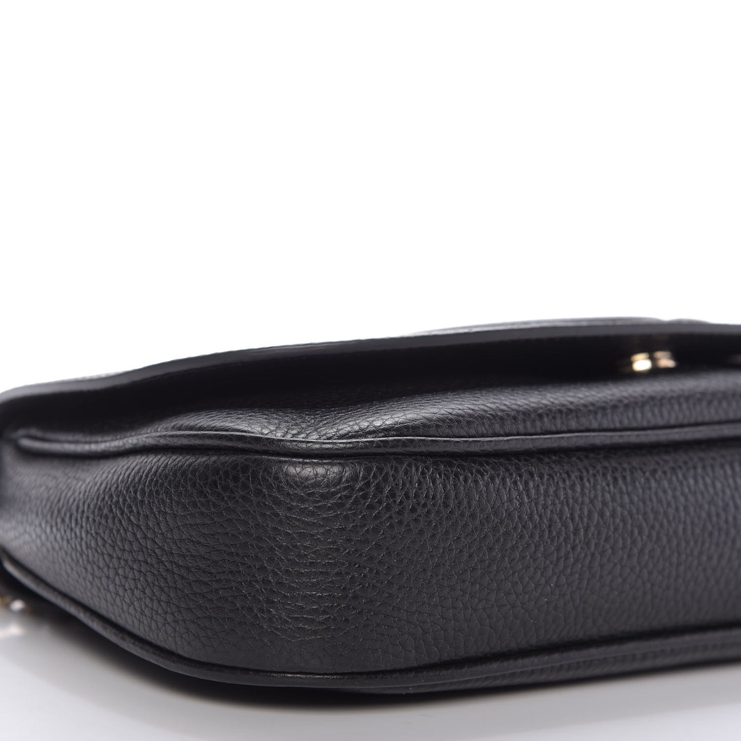 Pebbled Calfskin Medium Soho Flap Crossbody Black