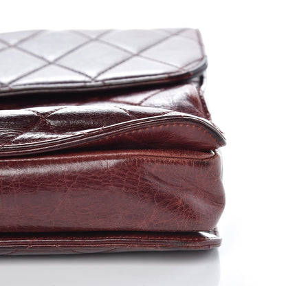 Chanel Glazed Calfskin Quilted Large Perfect Edge Flap Bordeaux 10 of 12