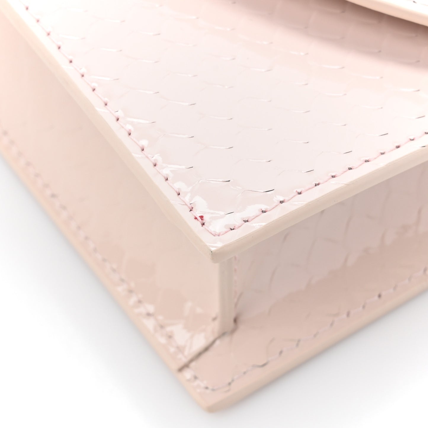 Patent Embossed Snakeskin Loubi54 Crossbody Clutch Pink