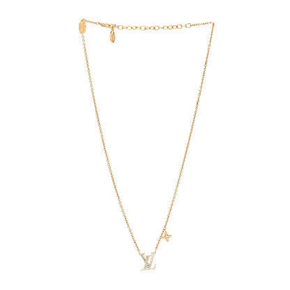 Louis Vuitton Metal Crystal LV Iconic Necklace Gold 3 of 6