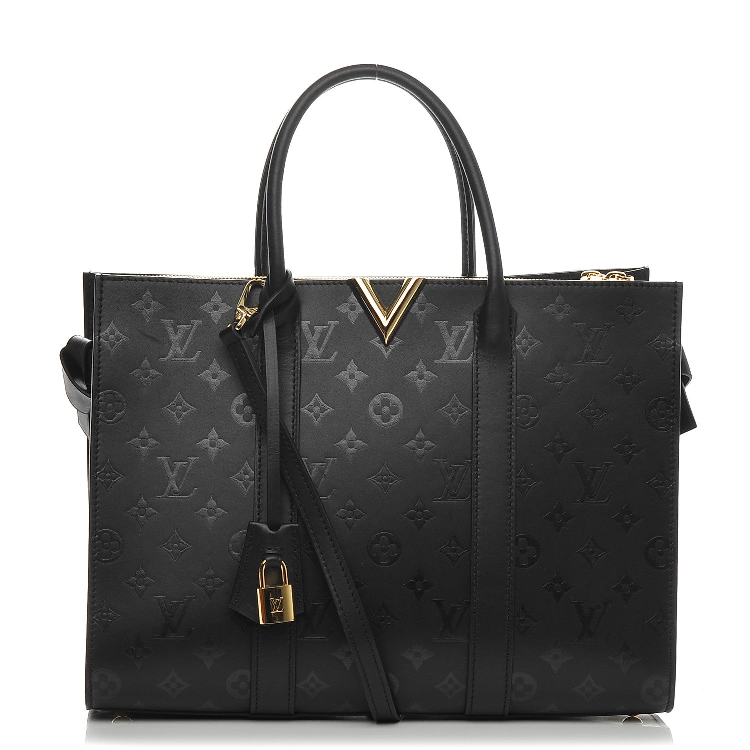 Louis Vuitton Monogram Cuir Plume Very Tote GM Black 1 of 6