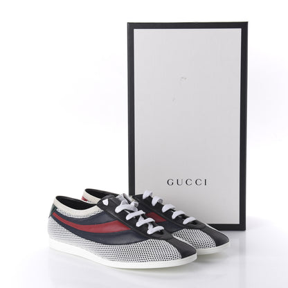 Gucci Calfskin Mesh Mens Falacer Sneakers 8 White Blue Red 9 of 9