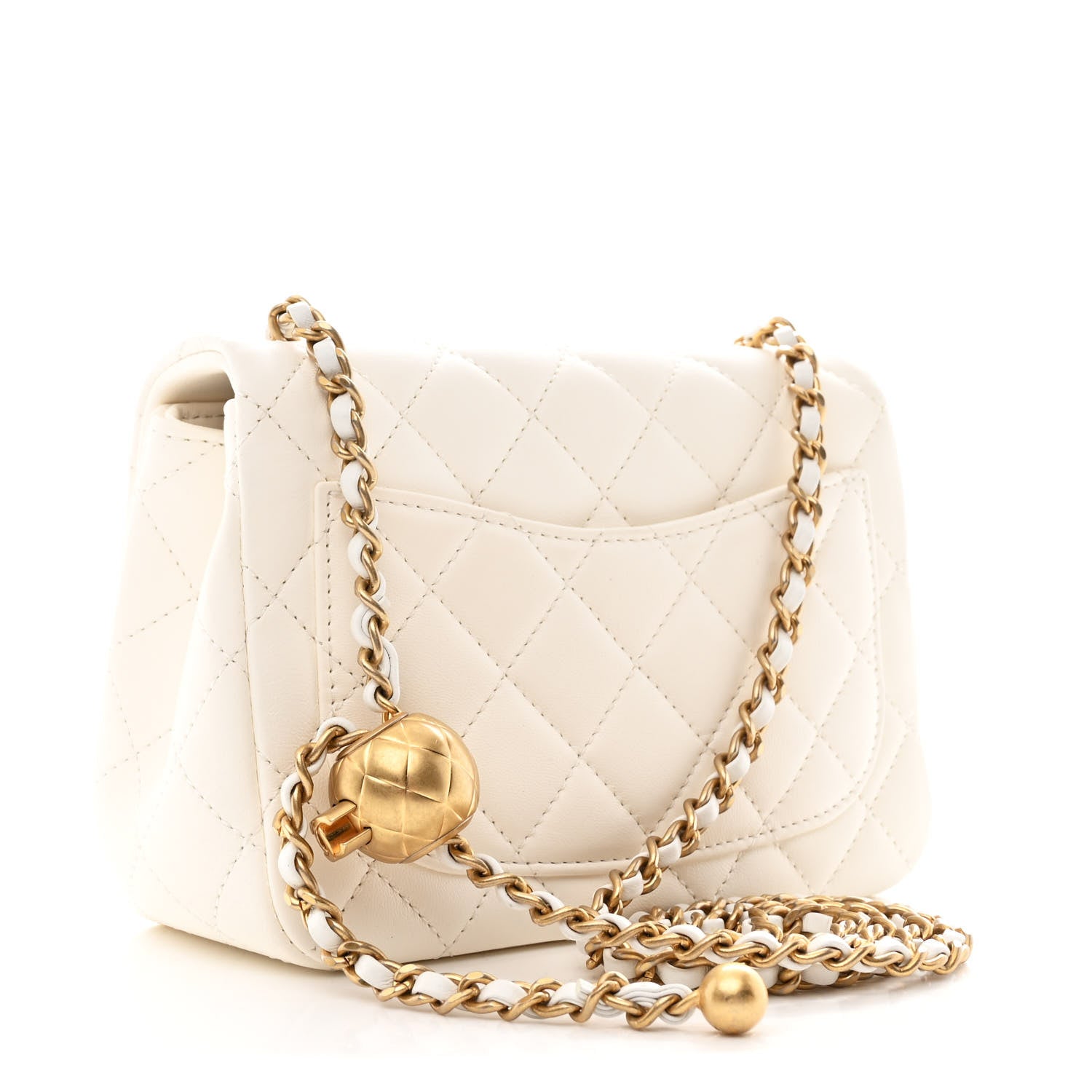 Chanel Lambskin Quilted Mini Pearl Crush Flap White 3 of 10