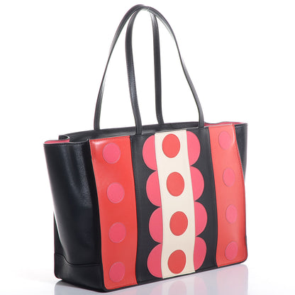 Valentino Garavani Calfskin Carmen Medium Tote Black Deep Rose 4 of 8