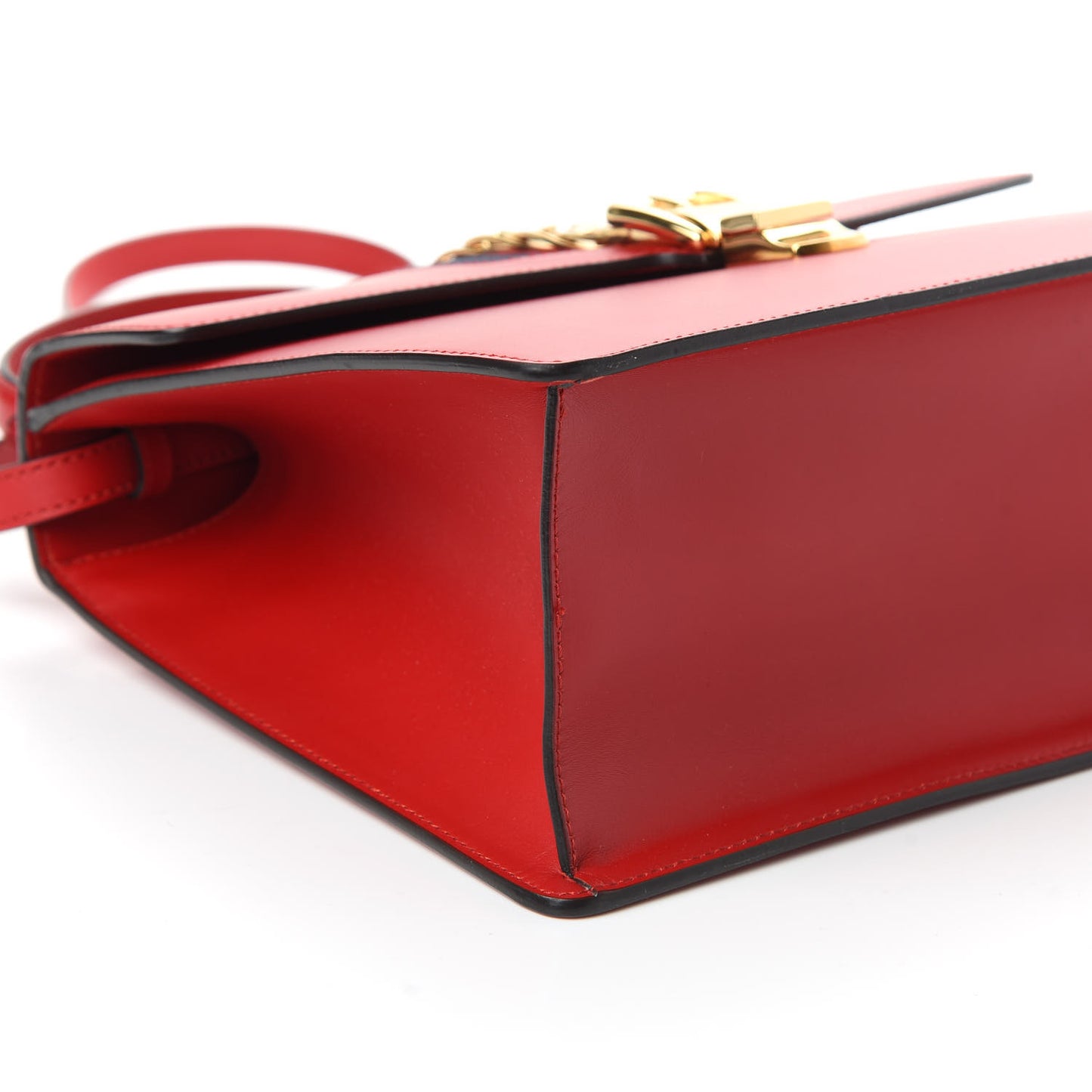 Calfskin Medium Sylvie Top Handle Bag Hibiscus Red