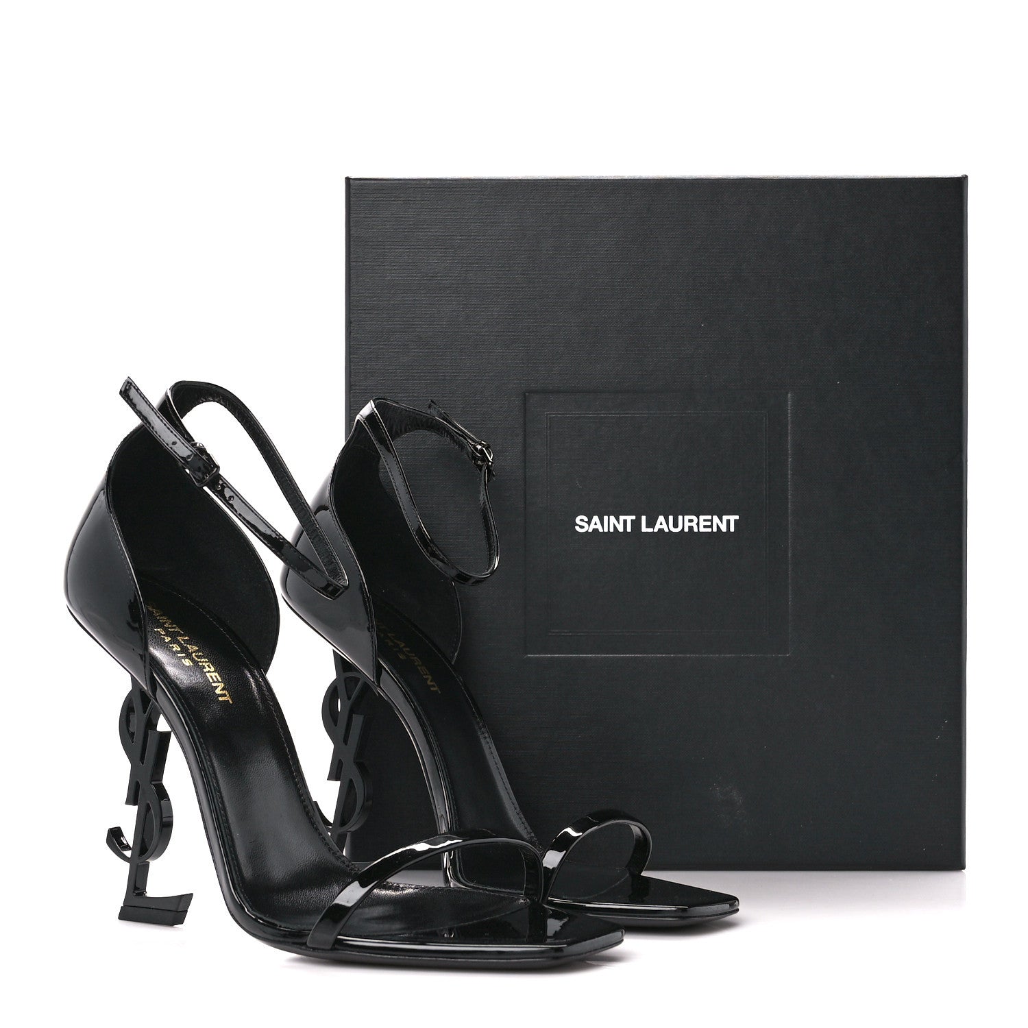 Saint Laurent Patent Calfskin Opyum 110 Sandals 40.5 Black 8 of 8