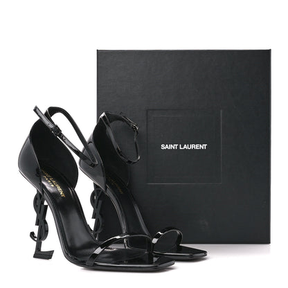 Saint Laurent Patent Calfskin Opyum 110 Sandals 40.5 Black 8 of 8