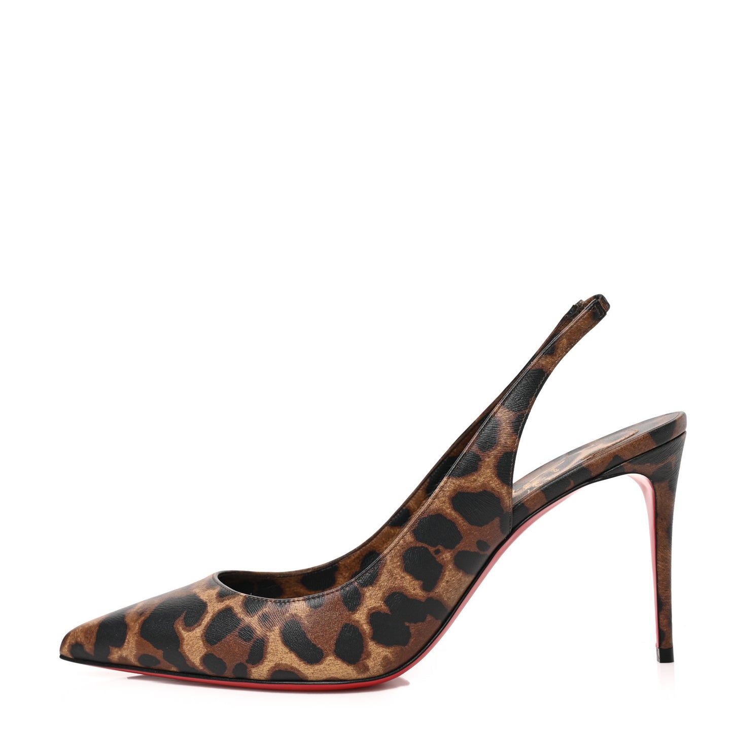 Calfskin Leopard Kate Slingback 85 Pumps 41 Brown