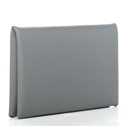 Hermes Evercolor Calvi Verso Card Case Vert Amande Gris Perle 2 of 4