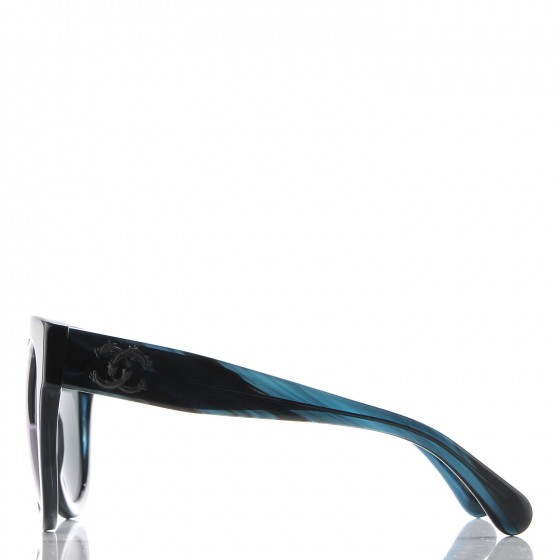 Chanel Acetate Butterfly Signature CC Sunglasses 5358 Dark Blue 2 of 7